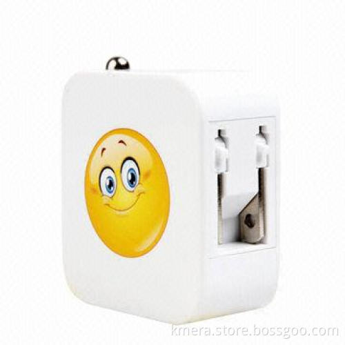 Universal Home and Car Combo USB Charger with Compact Storage, Sized 56 x 50 x 25mm